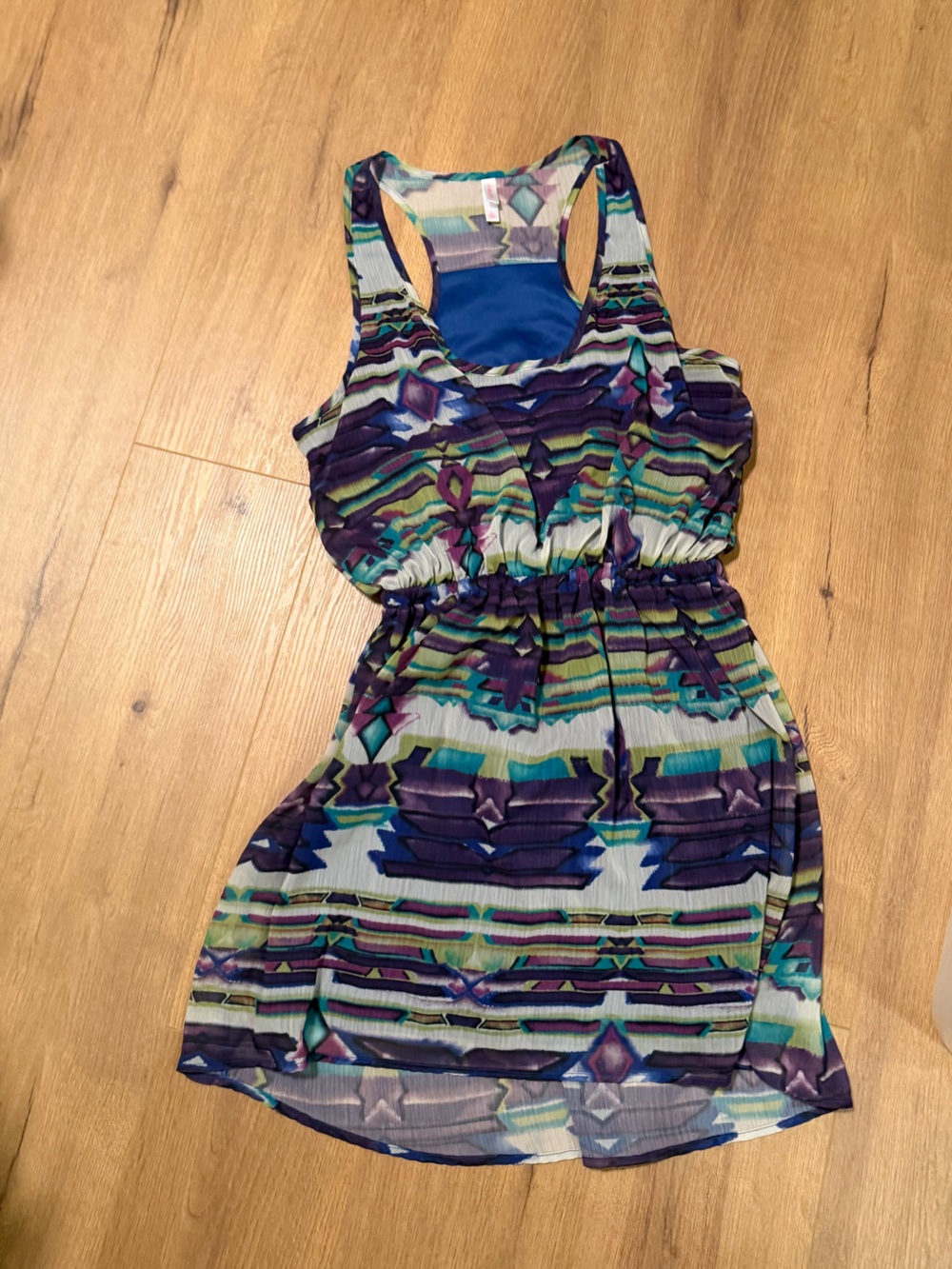 Xhilaration Teal & Purple Racerback Mini Dress